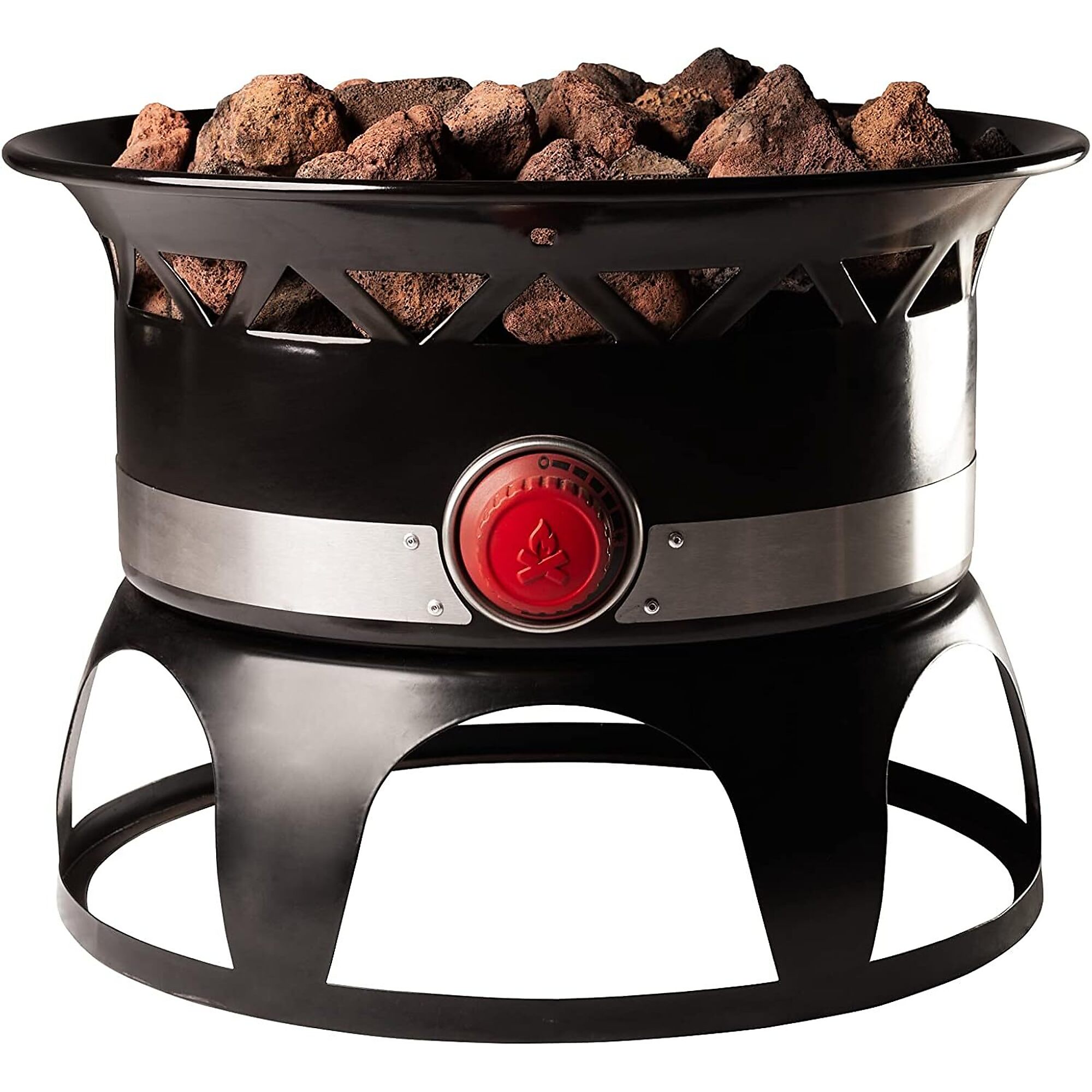 Camp Chef Redwood Gas Firepit, 20in.L x 20in.W x 17in.H, Smokeless, Adjustable Flame, Model# GF18D